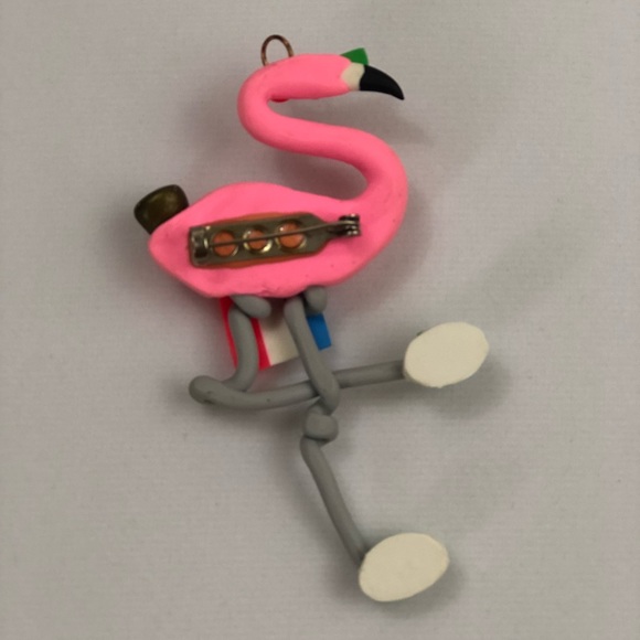 Vintage Clay flamingo pin. - Picture 6 of 7